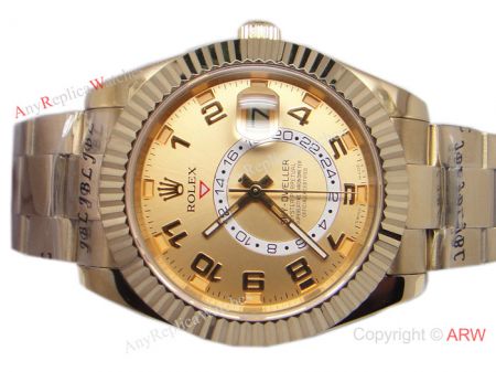 BP Factory High Quality Rolex Sky Dweller Gold Replica Watch 42mm